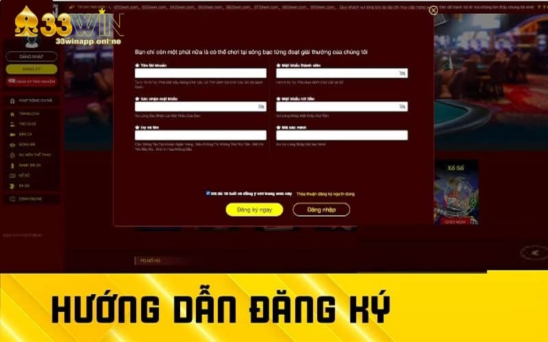 Hướng dẫn đăng ký 33Win cực dễ